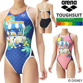 アリーナ arena 練習水着 レディース ディズニー トレーニングワンピース オープンバック ドナルド・ダック タフスーツ TOUGHSUIT 競泳水着 AS5FWM52L
