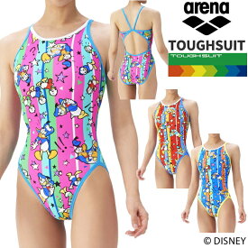 アリーナ arena 練習水着 レディース ディズニー トレーニングワンピース オープンバック ドナルド・ダック タフスーツ TOUGHSUIT 競泳水着 AS5FWM53L