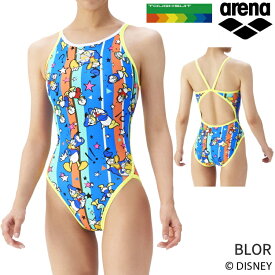 アリーナ arena 練習水着 レディース ディズニー トレーニングワンピース オープンバック ドナルド・ダック タフスーツ TOUGHSUIT 競泳水着 AS5FWM53L