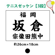 ソフトテニス ゼッケン 3段 書体が選べるプリント ゼッケン 26×18cm