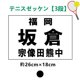 ソフトテニス ゼッケン 3段 書体が選べるプリント ゼッケン 26×18cm