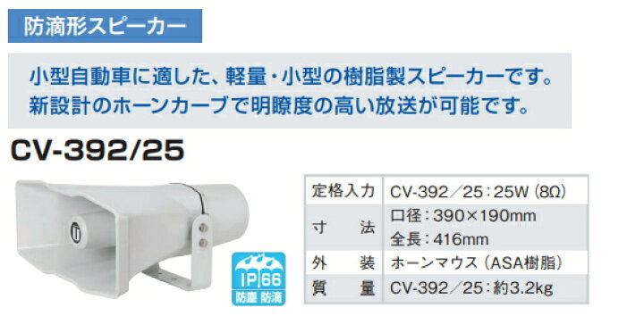 楽天市場】拡声器 選挙用 40W 車載用アンプ スピーカー マイクセット 