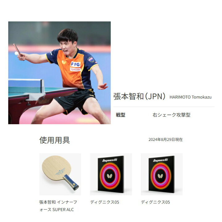 楽天市場】【最大2000円offクーポン配布中】バタフライ BUTTERFLY 張本 