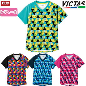 VICTAS PLAY ヴィクタス 卓球ユニフォーム カラフルトライアングルレディスゲームシャツ レディース 612104