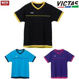 VICTAS PLAY ヴィクタス 卓球ユニフォーム カラーステッチ ゲームシャツ メンズ レディース 612212