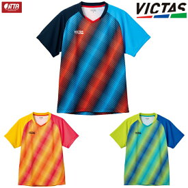 VICTAS PLAY ヴィクタス 卓球ユニフォーム バイアスストライプ ゲームシャツ メンズ レディース 612301