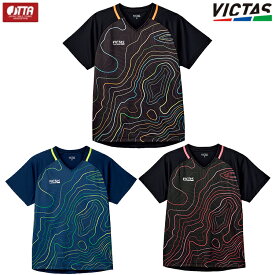 VICTAS PLAY ヴィクタス トポグラフィーゲームシャツ 卓球ユニフォーム ゲームシャツ メンズ レディース 612401