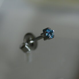 ファーストピアス【アクアマリン】ステンレス 16ゲージ(16G) 1ペア 両耳用 滅菌パック アレルギーフリー セカンドピアスにも最適【送料無料】【あす楽対応】