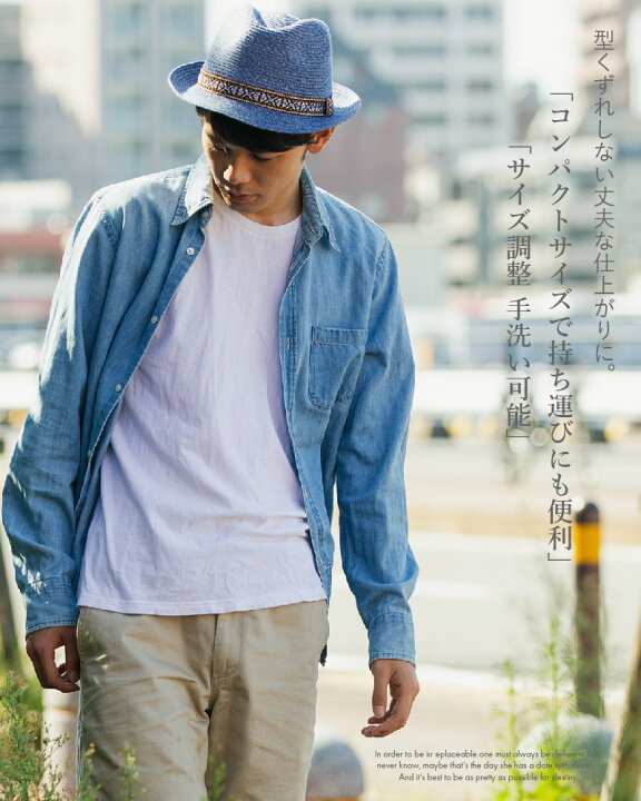 楽天市場 ハット 麦わら帽子 メンズ レディース Uv 中折れハット ストローハット 春夏 洗える帽子 折りたたみ帽子 チロリアンハット Cs7 079 サニプレ