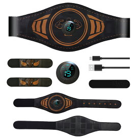EMS 腹筋ベルト ジェルシート不要 6種類モード 三つのコントローラー 19段階強度 腹筋マシン 筋トレ 二つ腕ベルト付き 腹筋トレーニング 足 腕 多部位対応 筋トレ器具 USB充電 液晶表示 延長ベルト追加 筋肉刺激 男女兼用 日本語取扱説明書付属 1年保証
