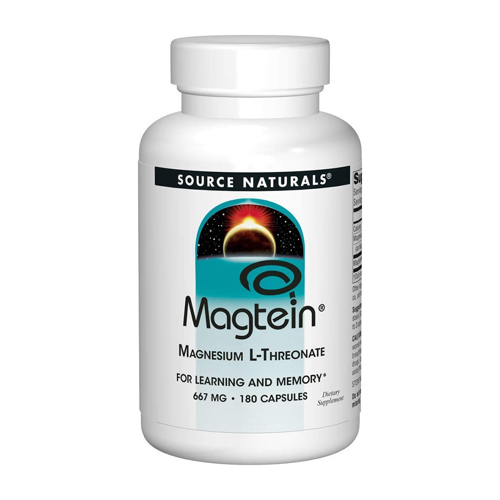  <br>マグテイン L-トレオン酸マグネシウム 180粒 カプセル ソースナチュラルズ<br>Magtein Magnesium L-Threonate 667 mg, 180 Capsules