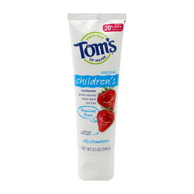 【送料無料】 トムズオブメイン 子供用歯磨き粉 フッ素フリー シリーストロベリー 144g【Tom's of Maine】Natural Childrens Toothpaste Fluoride Free Silly Strawberry 5.1 oz