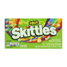 【送料無料】 キャンディー サワー 24個入り 各51g スキットルズ 飴 お菓子 スナック【Skittles】Sour Bite Size Candies, 24 Packs