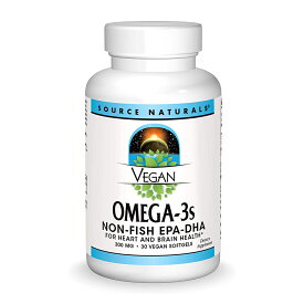【送料無料】 オメガ3 ヴィーガン DHA EPA フィッシュフリー 300mg 30粒 ソースナチュラルズ【Source Naturals】Vegan Omega-3s Non-Fish EPA-DHA 300 mg 30 Vegan Softgels