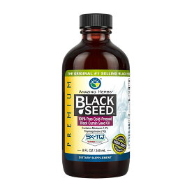 【送料無料】 プレミアム ブラックシード 100％ピュア コールドプレス ブラッククミンシードオイル 240ml アメイジングハーブズ 健康 調味料 オイル 料理 美容【Amazing Herbs】Premium Black Seed 100% Pure Black Cumin Seed Oil