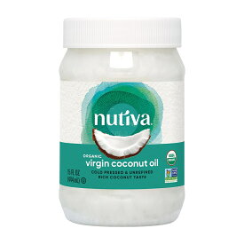 【送料無料】 オーガニックバージンココナッツオイル 444ml ヌティバ【Nutiva】Organic Virgin Coconut Oil 15 fl oz