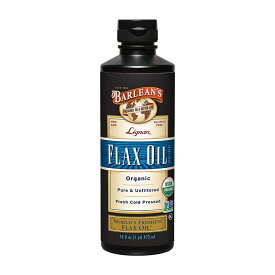 【送料無料】 100% オーガニック 亜麻仁オイル 473ml バーリーンズ 亜麻仁油 フラックスオイル【Barlean's】100% Organic Flax Oil, 16 oz