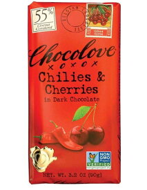 【送料無料】 チリ＆チェリー ダークチョコレート 90g チョコラブ 辛い 甘い お菓子 チョコ おやつ【Chocolove】Chilies & Cherries in Dark Chocolate 3.2 oz
