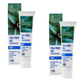 【送料無料】 2個セット ティーツリーオイル 歯磨き粉 ミント 176g デザートエッセンス【Desert Essence】Tea Tree Oil Toothpaste Mint, 6.25 oz