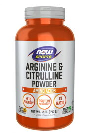 【送料無料】 アルギニン シトルリン パウダー 340g ナウフーズ アミノ酸 筋トレ スポーツ【Now Foods】Arginine & Citrulline Powder 12 oz