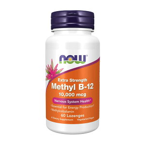yz `B-12 1000mcg 100 g[` iEt[Y r^~BQyNow FoodszExtra Strength Methyl B-12 10000 mcg, 60 Lozenges