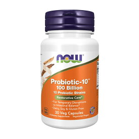 【送料無料】 プロバイオティック-10 1000億 乳酸菌 30粒 ベジカプセル ナウフーズ【Now Foods】Probiotic-10 100 Billion, 30 Veg Capsules