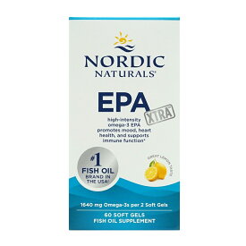 【送料無料】 EPA エクストラ EPA DHA レモン味 60粒 ソフトジェル ノルディックナチュラルズ オメガ【Nordic Naturals】EPA Xtra 1640 mg EPA 1060/DHA 260 High-Intensity Lemon Taste, 60 Softgels