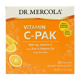 【送料無料】 ビタミンC パック オレンジ味 30袋 パケット ドクターメルコラ 美容 ビタミン【Dr. Mercola】Vitamin C-PAK Fizzy Drink Mix Natural Orange Flavor 30 Packets