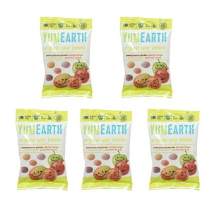 【送料無料】 5個セット オーガニック サワービーンズ アソーテッド (ザクロ マンゴー リンゴ ピーチ味) 71g ヤムアース【Yum Earth】Organic Sour Beans Assorted 2.5 oz