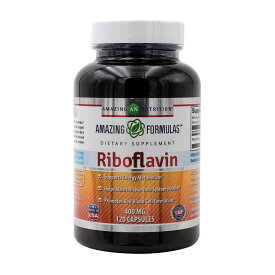 【送料無料】リボフラビン 400mg 120粒 カプセル アメージングニュートリション ビタミン【Amazing Nutrition】Amazing Formulas Riboflavin 400 mg, 120 Capsules