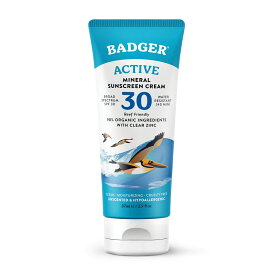 【送料無料】日焼け止め サンスクリーンクリーム クリアジンク SPF30 無香 87ml バジャー 夏【Badger】Sunscreen Cream Clear Zinc SPF30 Unscented 2.9 fl oz