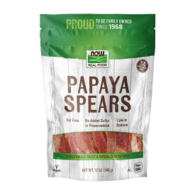 【送料無料】パパイヤ スピアーズ 340g ナウフーズ ヘルシー おやつ スナック 料理 ドライフルーツ【Now Foods】Real Food Papaya Spears, 12 oz
