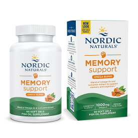 【送料無料】 メモリサポート オメガブレンド 1000mg DHA 570/ EPA 260 60粒 ソフトジェル ノルディックナチュラルズ【Nordic Naturals】Memory Support Omega Blend, 1000 mg DHA 570/ EPA 260, 60 Softgels