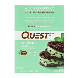 【送料無料】 クエストニュートリション プロテインバー ミントチョコレート チャンク 60g 12本入り【Quest Nutrition】Protein Bar Mint Chocolate Chunk 60g 12pcs