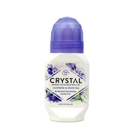 【送料無料】 クリスタル ボディデオドラント ロールオン ラベンダーアンドホワイトティー 66ml 夏【Crystal】Body Deodorant Roll-On Lavender&White Tea 2.25 fl oz