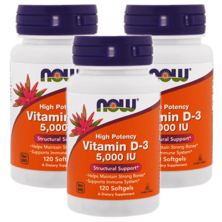 【送料無料】 ビタミンD-3 5000IU 120粒 ソフトジェル 3個セット ナウフーズ【Now Foods】Vitamin D-3 5000IU  120softjel 3set | VitaCafe