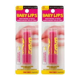 【送料無料】2個セット リップ ベビーモイスチャライジング リップバーム 25 ピンクパンチ 4.4g メイベリンニューヨーク アメリカ メイク 化粧【Maybelline New York】Baby Lips Moisturizing Lip Balm 25 Pink Punch, 0.15 oz