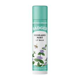 【送料無料】 オーガニック リップバーム ハイランドミント 4.2g バジャー リップ 美容 持ち運び【Badger】Organic Lip Balm Highland Mint, 0.15 oz