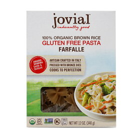 【送料無料】 100％オーガニック 玄米 グルテンフリー パスタ ファルファッレ 340g ジョビアルフード 料理【Jovial Foods】100% Organic Brown Rice Gluten Free Pasta, Farfalle 12 oz