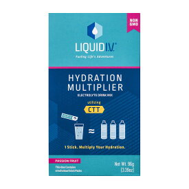 【送料無料】 水分補給 電解質飲料 パッションフルーツ 6個入り パケット リキッドIV 飲料【Liquid I.V.】Hydration Multiplier, Electrolyte Drink Mix, Passion Fruit 6 Stick Packs