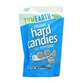 【送料無料】 オーガニックハードキャンディー ワイルドペパーミント 93.6g 飴 USDA ヤムアース【Yum Earth】Refresh Mints Wild Peppermint 3.3oz