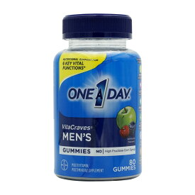 【在庫限り！製造中止商品！】 男性用 マルチビタミン マルチミネラル 80粒 グミ ワンアデイ メンズ サプリ 健康【One A Day】VitaCraves Mens Gummies Multivitamin/Multimineral, 80Gummies
