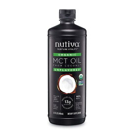 【送料無料】 オーガニック MCTオイル ココナッツ由来 ノンフレーバー 946ml ヌティバ【Nutiva】Organic MCT Oil from Coconut, Unflavored 32 fl oz