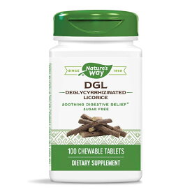 【送料無料】 DGL 無糖 100粒 チュアブル タブレット ネイチャーズウェイ【Nature's Way】DGL, Deglycyrrhizinated Licorice, Sugar Free 100 Chewable Tablets