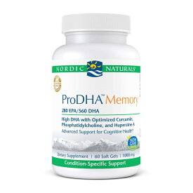 【送料無料】 プロDHA メモリー 1000mg DHA EPA 60粒 ソフトジェル ノルディックナチュラルズ【Nordic Naturals】ProDHA Memory 1000 mg DHA 570/EPA 260, 60 Softgels