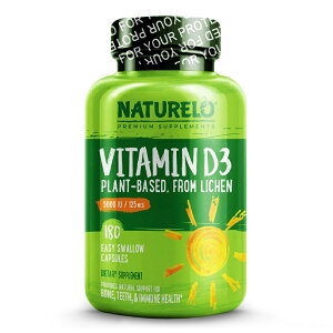 yz r^~D3 AR 5000IU 180 JvZ i` r^~yNaturelozVitamin D3 Plant-Based from Lichen 5000 IU, 180 Capsules