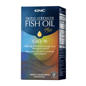 【送料無料】 トリプルストレングス フィッシュオイル +コエンザイムQ10 60粒 ソフトジェル ジーエヌシー【GNC】Triple Strength Fish Oil Plus CoQ10, 60 Softgels