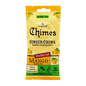 【送料無料】 ジンジャーチュー マンゴー 42.5g チャイムズ 飴 キャンディー 100％天然 グルテンフリー【Chimes】Ginger Chews, Mango 1.5 oz