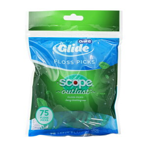 yz ԃuV OXeBO~g 75{ I[r[yOral-BzGlide, + Scope Outlast Floss Picks, Long Lasting Mint, 75 Floss Picks