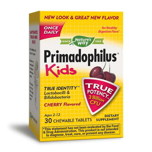 【送料無料】 プリマドフィルス キッズ 乳酸菌 30億CFU チェリー味 30粒 チュアブルタブレット キッズサプリメント ネイチャーズウェイ【Nature's Way】Primadophilus Kids Probiotic